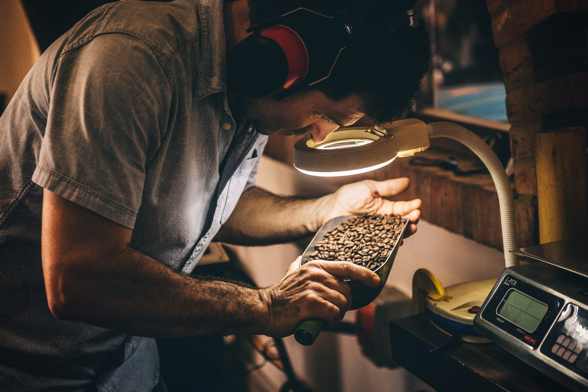 A roaster checking a batch
